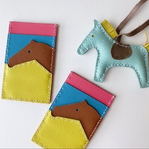 Handmade leather horse card holder | card case